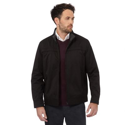 The Collection Big and tall black funnel neck harrington jacket